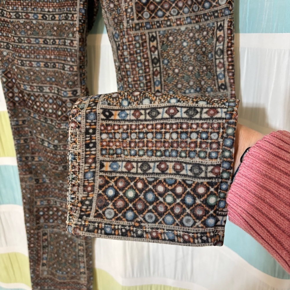 Isabel Marant Etoile Itzel Print Skinny Corduroy Pants Sz 40 - Picture 5 of 9